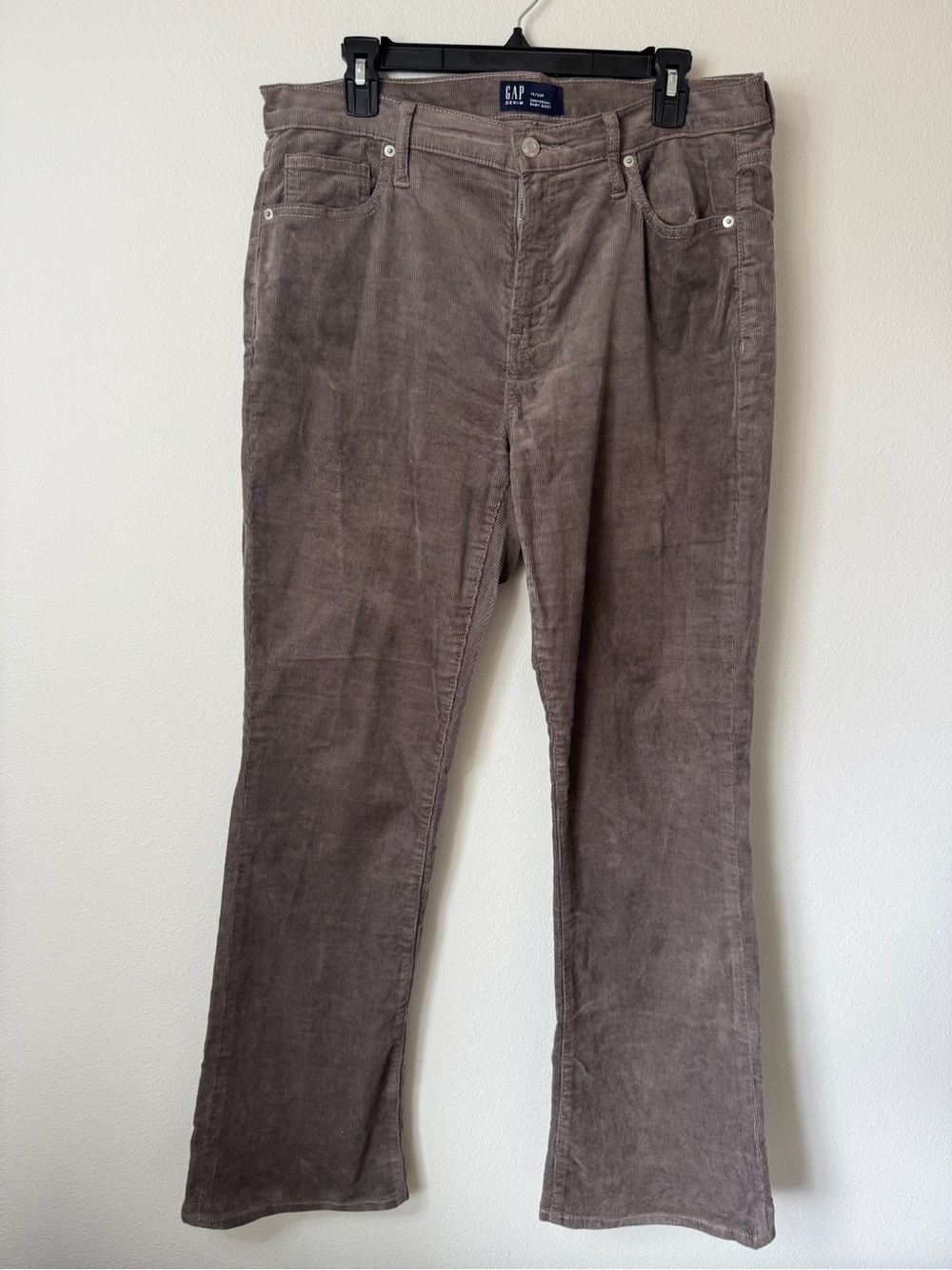 GAP Denim Universal Baby Boot Corduroy Pants Womens 14 32R Taupe Stretch